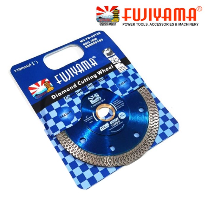 Fujiyama Mata Potong Granit Marble 110mm Turbo Diamond Cutting Wheel 4 inch Tokyo Jepang