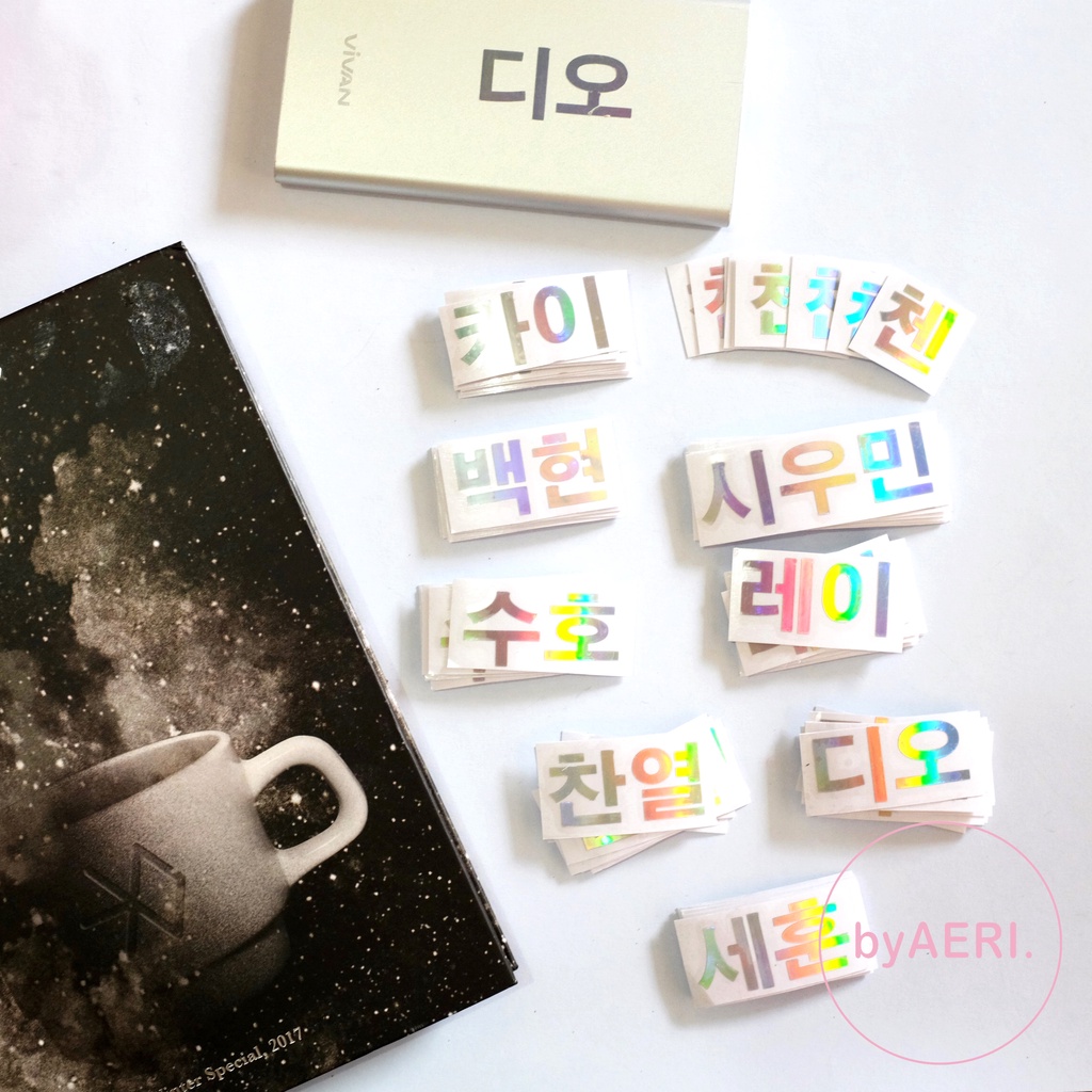 EX O HANGUL HOLOGRAM CUTTING STICKER