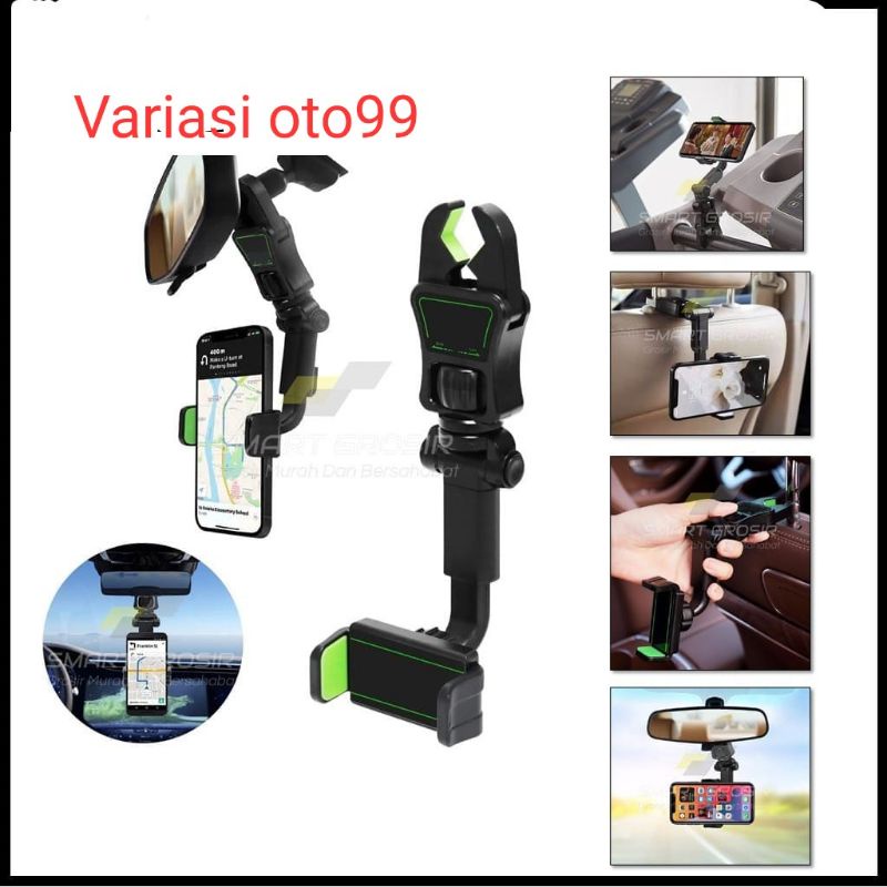 Holder HP Mobil 360° Universal 4 in 1 CAR Phone Holder Gantung Original Penyangga HP Di mobil Rearview Mirror Kaca