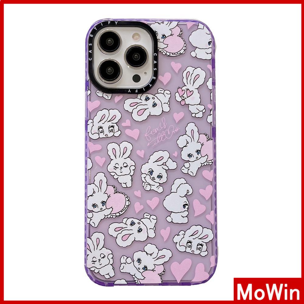 For iPhone 14 Pro Max iPhone Case Thickened TPU Soft Case Clear Case Shockproof Cartoon Purple Rabbit Compatible For iPhone 13 Pro Max 12 Pro Max 11 Pro Max 7Plus 6sPlus XR XS MAX