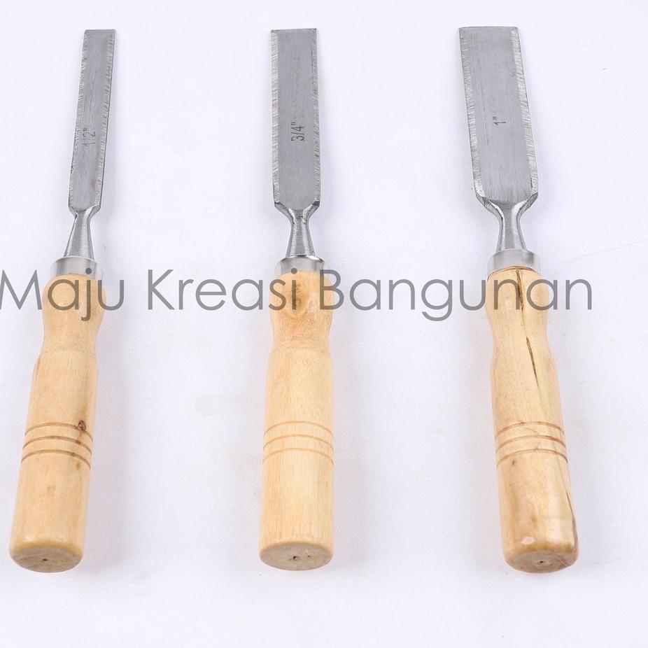 Jual Promo Alat Pahat Kayu 12 34 1 Inch Ukir Wood Carving Tatah Cungkil Firmer Chisel Inci 