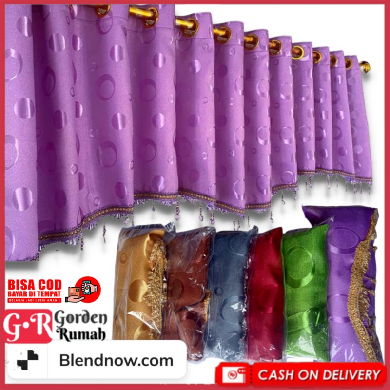 Gorden Poni Rumbai Manik Atas Pintu Kupu Tarung Mewah Motif Polkadot Merah Ungu Coklat Gold Hijau Ab