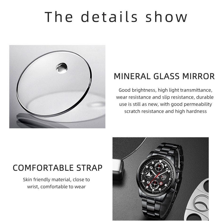 Jam tangan pria Original tahan air Merk Deyros Mewah Full Stainless Steel 100% Tahan Air dan Anti Karat