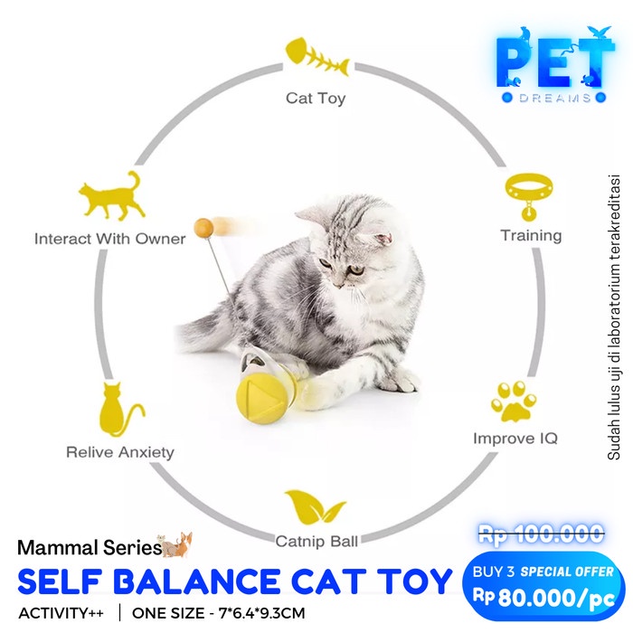 MAINAN KUCING BULU BOLA TONGKAT PANCINGAN CATNIP GERAK CAT TEASER TOY