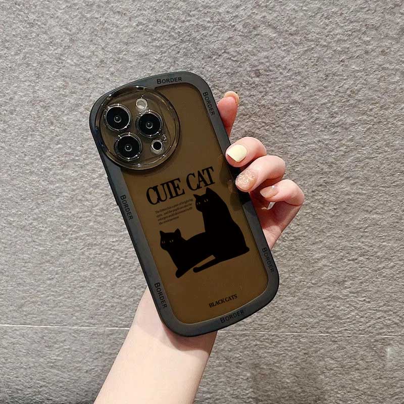 Casing OPPO A57 2022 A15 A16 A16K A54 A53 A12 A5S A7 A3S A31 A52 A83 A92 A37 F9 A1K F1S Motif Kucing Hitam