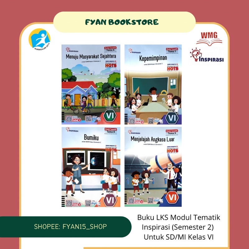 Jual Fyan Book Store Buku LKS Inspirasi Modul Tematik WMG Untuk Siswa 