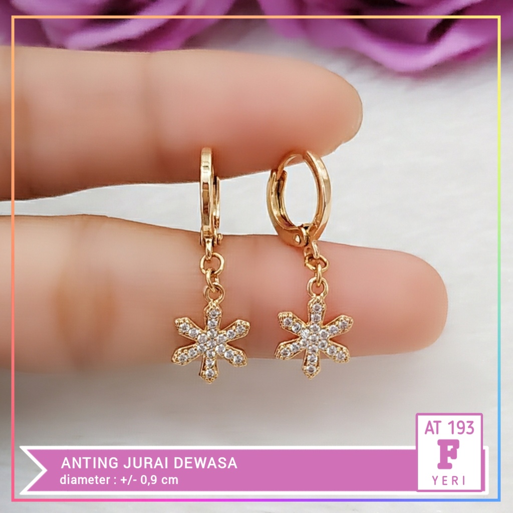 Anting xuping anting dewasa jurai premium ori xuping bulan sabit permata lapis emas gold AT 193