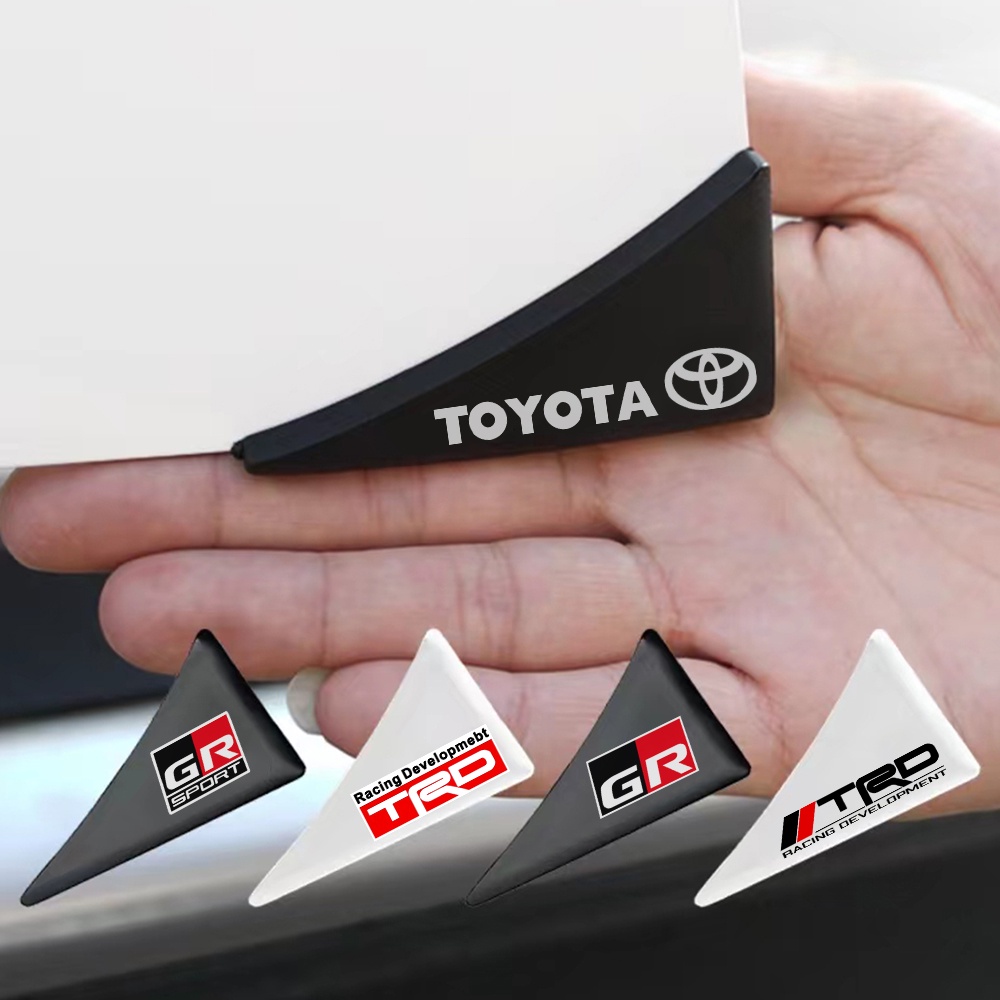 Toyota GR TRD Mobil TRD Stiker Perlindungan Sudut Pintu Mobil Anti Tabrakan Gores Silikon Karet Logo Innova AVANZA VIOS Hilux Carola GAZOO Racing