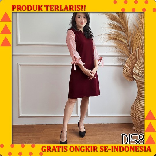 Dress Korea Pink Eyelet Embro Floral Dres Formal Kekinian Terbaru Dres Ds1381 - Dress Pesta Sabrina 