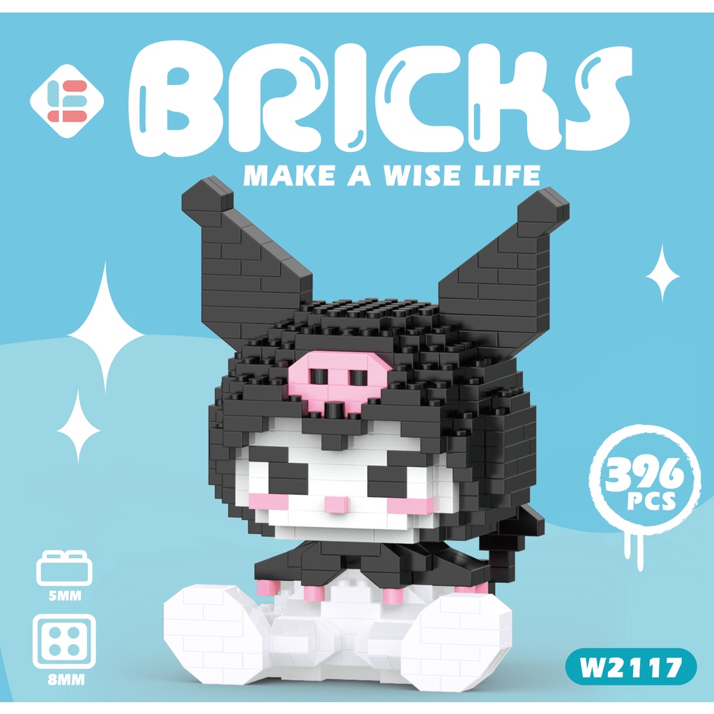 [IN Stock] Blok Bangunan Partikel Kecil Kuromi My Melody Hello Kitty Sanrio Rakitan Mainan Hadiah Anak Perempuan Seri Pop Doll DIY Dekorasi Puzzle