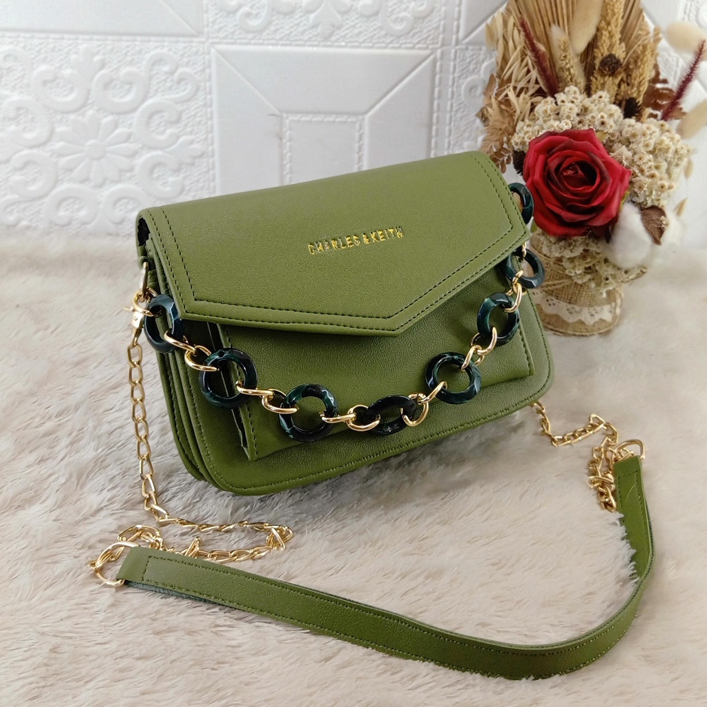 Tas Selempang Slingbags CK Tali Rantai Akrilick Kekinian Virak