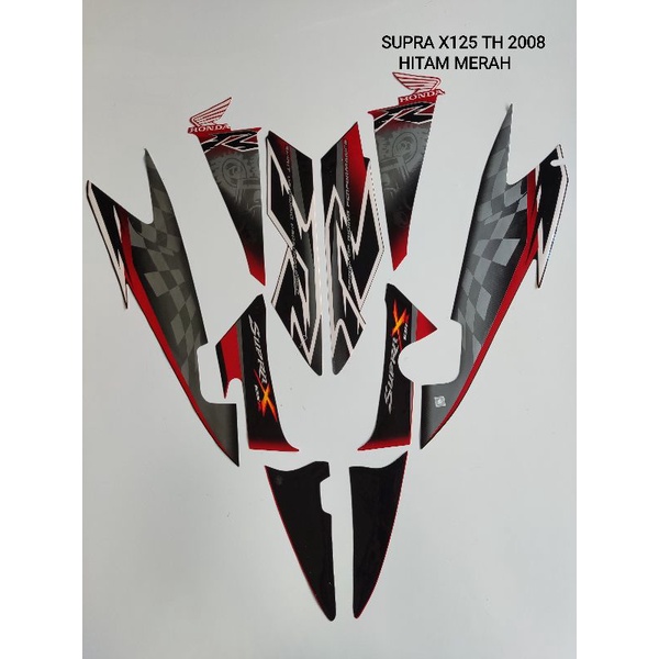 STRIPING ORI HONDA SUPRA X 125R Th 2008/Hitam Merah