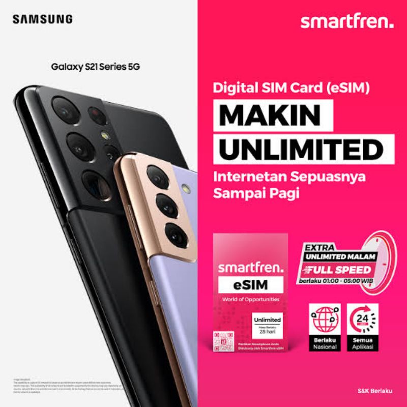 Perdana Smartfren ESIM Unlimited Nonstop 28Hari