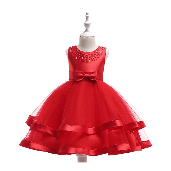 DRESS PESTA ANAK PEREMPUAN IMPORT / baju pesta anak tutu satin L5017 gaun bordIr IMPORT HIGH QUALITY