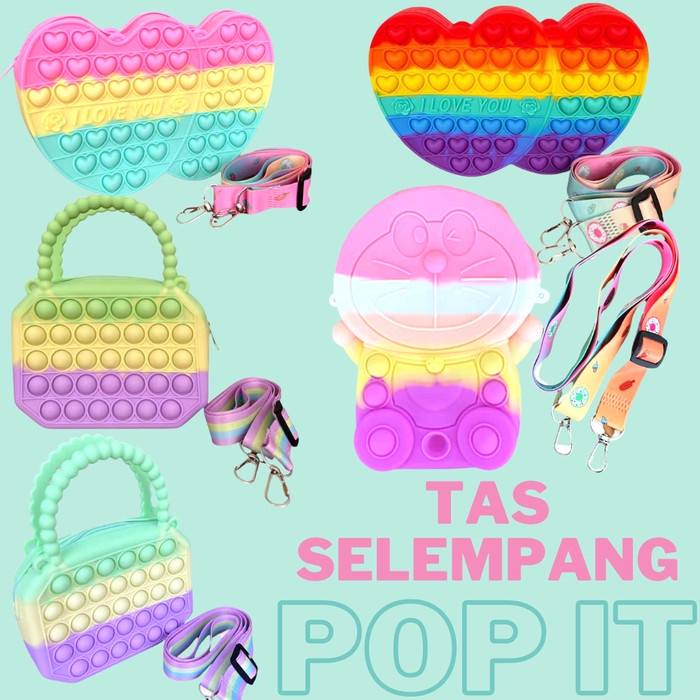 Tas Ransel Pop It Anak Doraemon Love Handbag Motif Karakter Impor Lucu