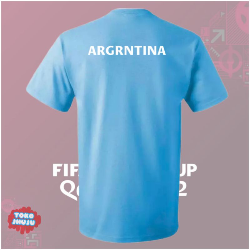 Baju Kaos Piala Dunia World Cup 2022 Tim Argentina DEPAN BELAKANG