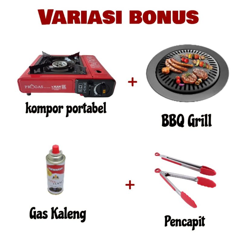 Paket Pemanggang BBQ Grill + Kompor Progas Portable 2in 1