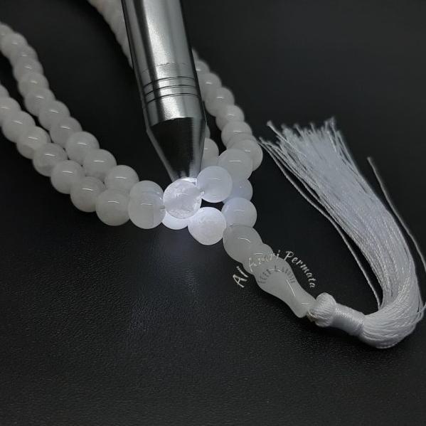 Tasbih Batu Giok Putih Asli 99 Butir - White Jade Original
