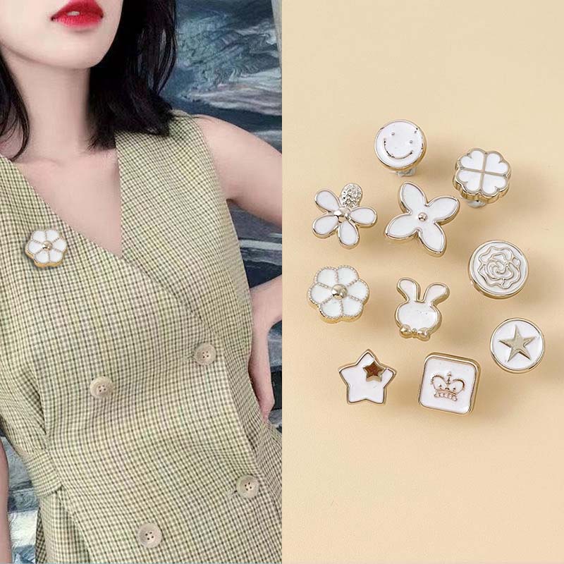 10pcs / Set Bros Pin Korsase Gaya Korea Untuk Aksesoris Pakaian Wanita