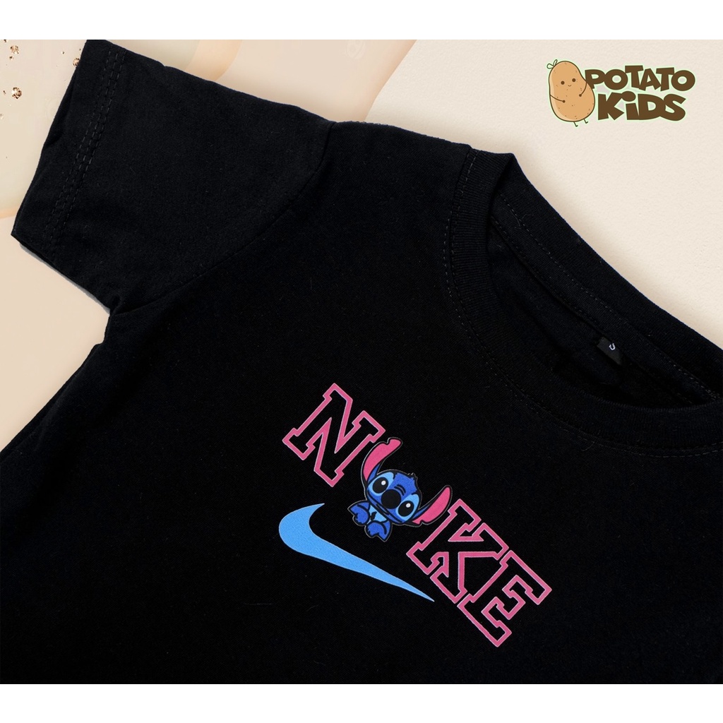 Kaos anak kualitas distro unisex Nike Stich umur 1-12 Tahun // atasan anak premium cotton combed