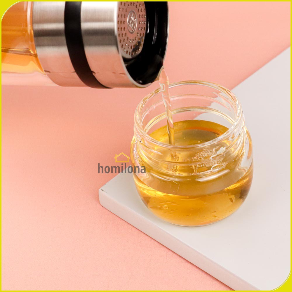 Botol Minum Double Layer Portable Tumbler Tea Separation Cups 400 ml One Two Cups VN301 Black