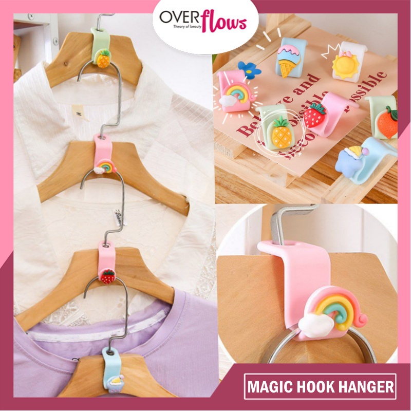 OVERFLOWS.ID PENGAIT EXTENDER SAMBUNGAN GANTUNGAN BAJU HANGER CONNECTION HOOK MAGIC HANGER