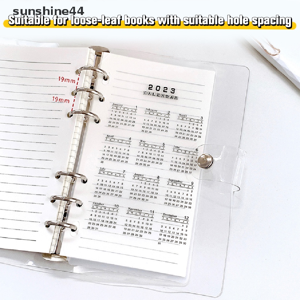Sunshine 2023 Kalender PP A5 A6 Dengan Klip Binder Loose Leaf