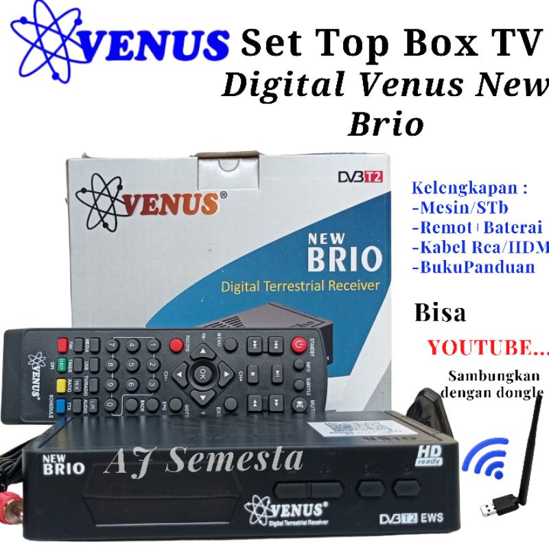 Set Top box Tv Digital Dvb T2 Venus New Brio Postel Bisa YOUTUBE, TIKTOK, WETV