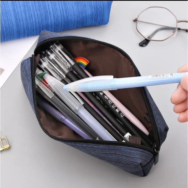 KOTAK PENSIL KAIN POLOS | KOTAK PENSIL KAIN MULTIGUNA | TAS KOSMETIK | PENCIL CASE | TEMPAT PENSIL