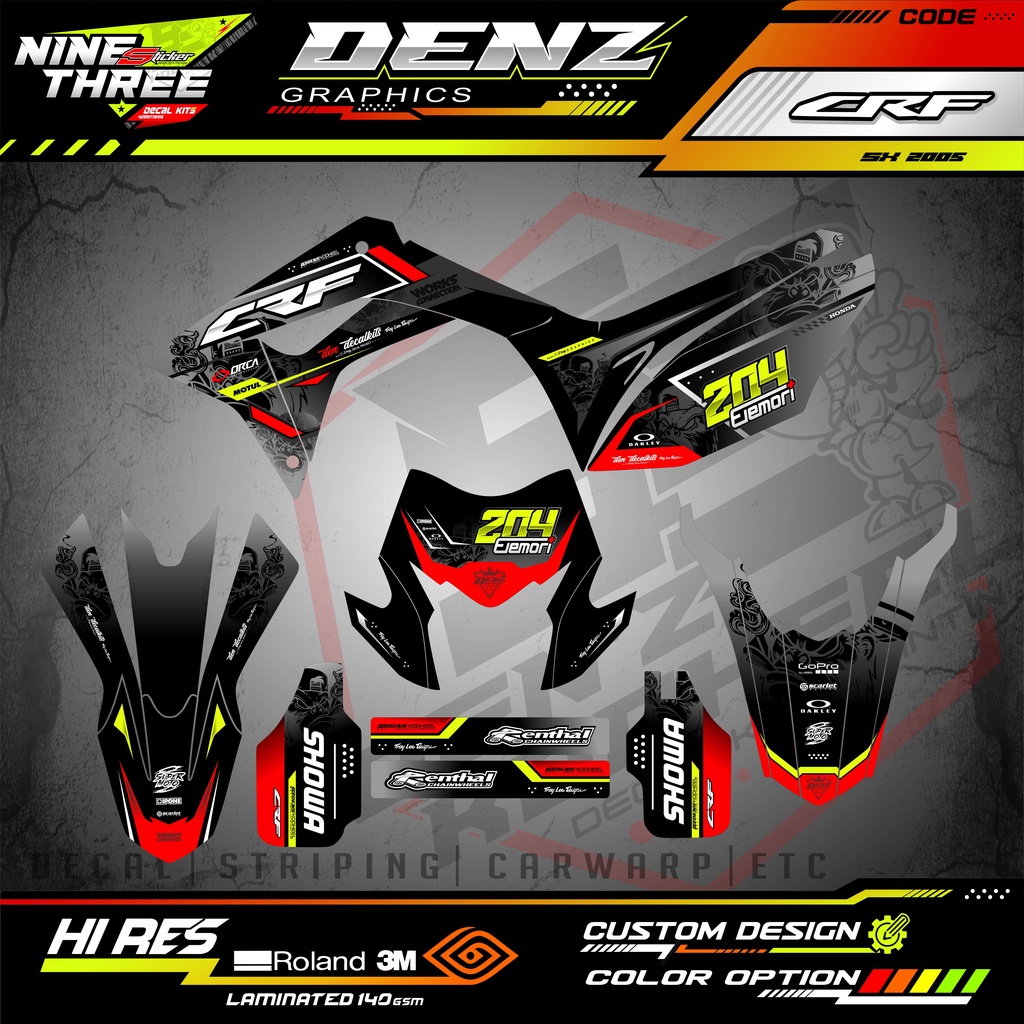 DECAL STICKER HONDA CRF 150L FREE FULL COSTUM NO NAMA SPONSOR MD0156