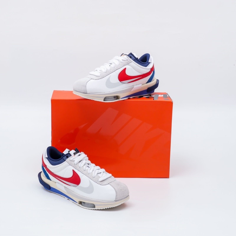 Sacai Cortez White Univ Red Blue