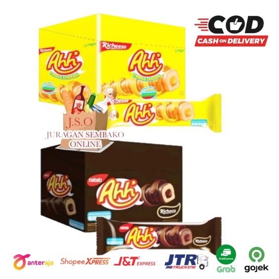 ( JSO ) Nabati AHH Richeese Richoco Box All Varian Rasa Ahh Coklat Ahh Keju Triple Cheese Snack Cemilan Anak Snack Dewasa