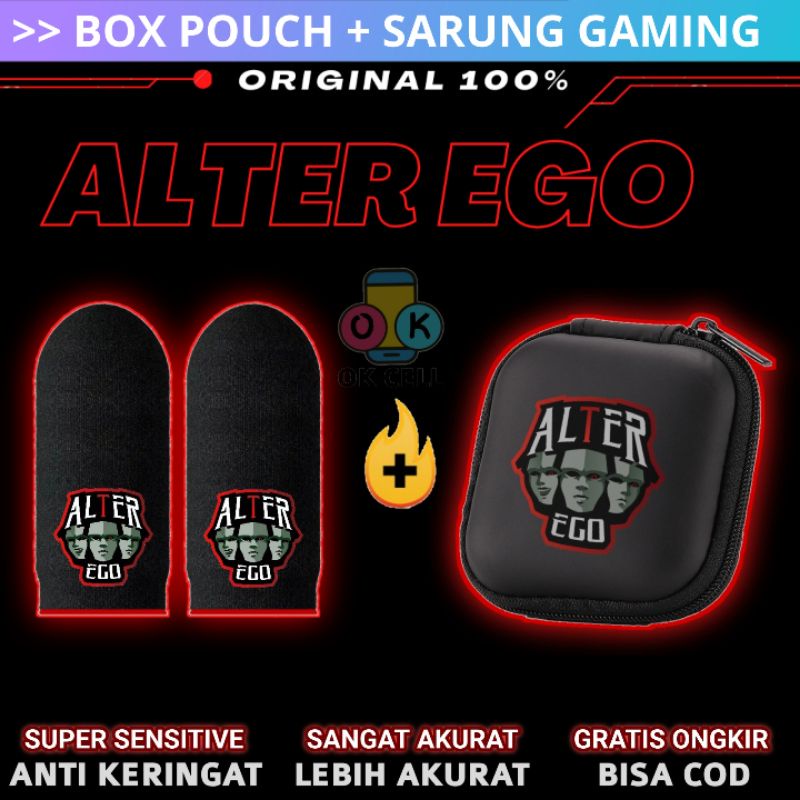 Alter Ego - Box Penyimpanan Sarung Tangan Jempol Game ml ff pubg Anti Keringat Premium