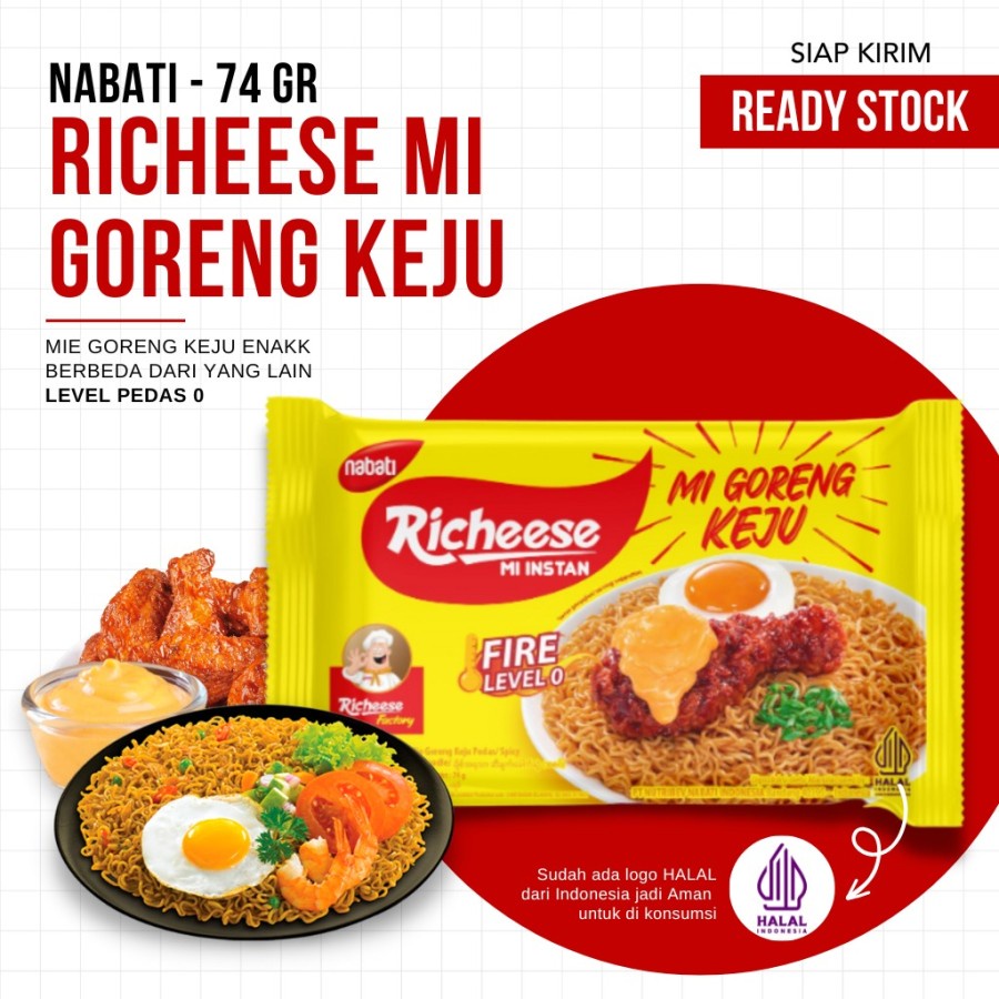 Richeese Mie goreng &amp; Richeese Mie Ramen - Bundle 5 pcs