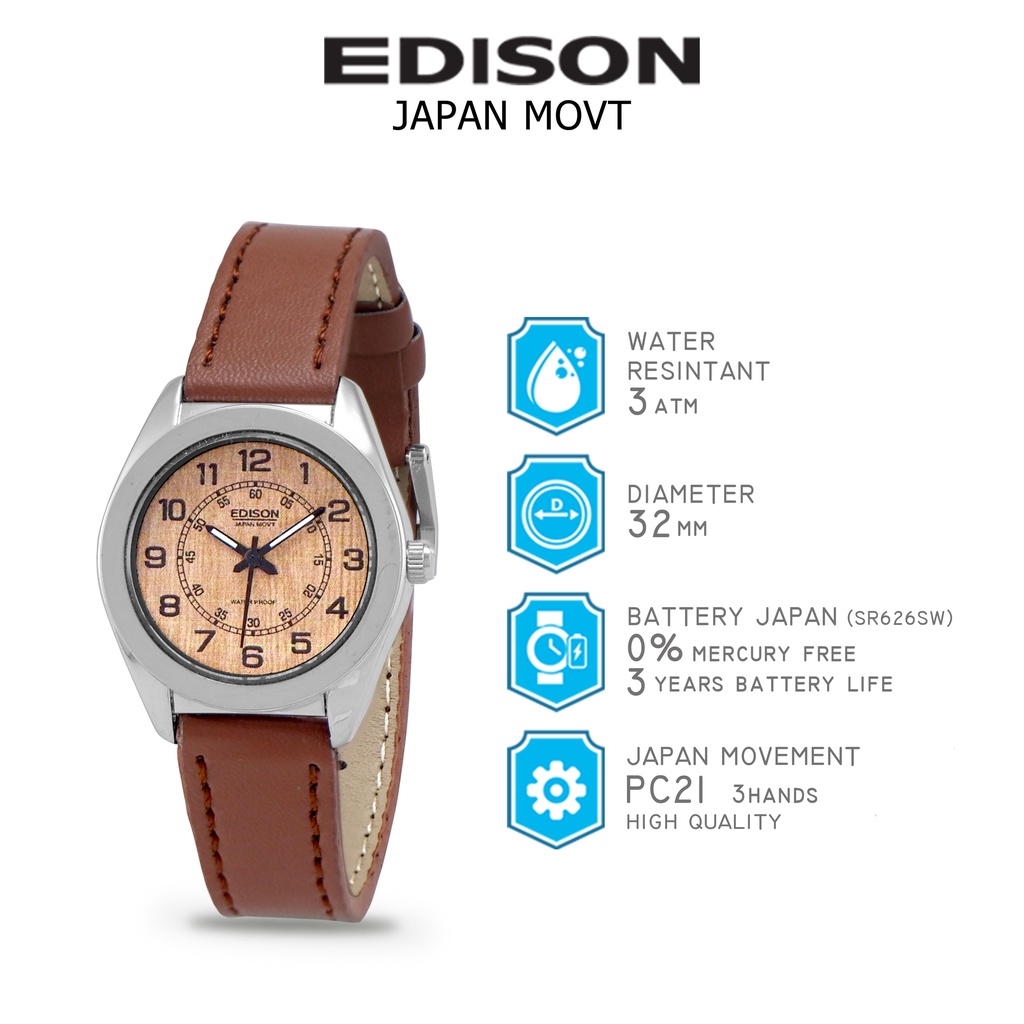 Jam Tangan Edison AR 251.2 EL Waterproof Japan Movement