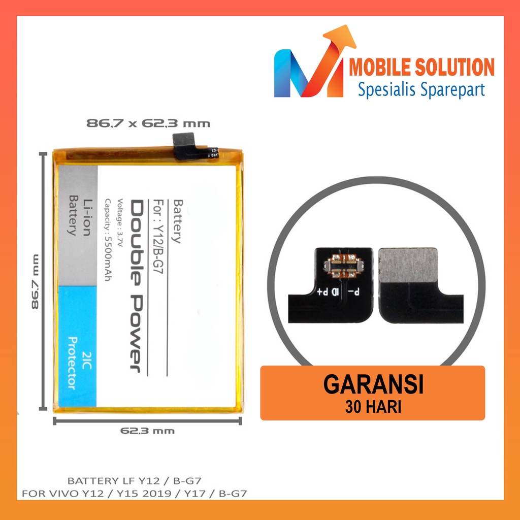 Grosir Baterai Vivo Y12 / Baterai Vivo Y15 2019 / Baterai Vivo Y17 / Baterai Vivo B-G7 Universal Garansi 1 Bulan + Packing