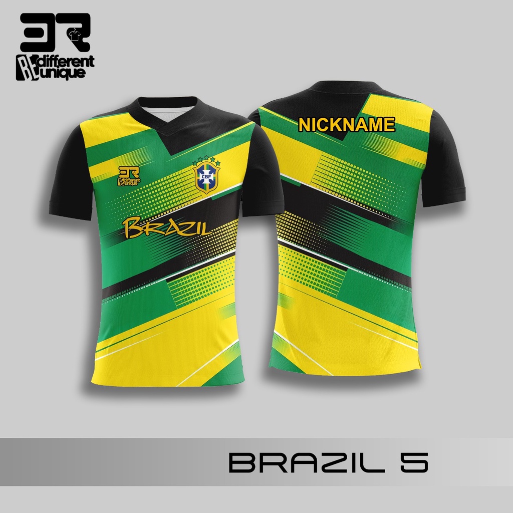 KAOS JERSEY SEPAK BOLA DUNIA - BRAZIL 5 / JERSEY BOLA / JERSEY SEPAK BOLA / KAOS BOLA  / JERSEY ANAK