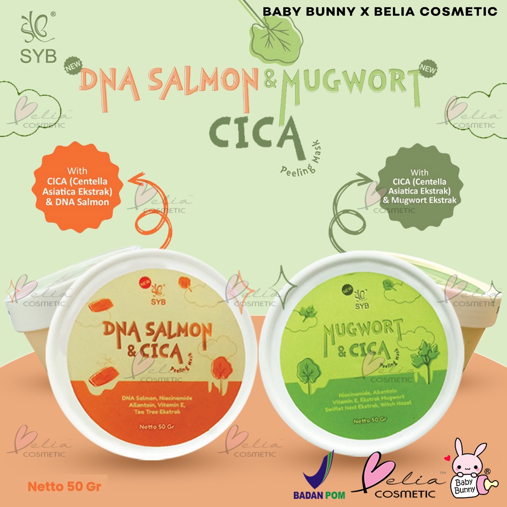 ❤ BELIA ❤ SYB Cica Peeling Mask | Mugwort | DNA Salmon 50gr | BPOM