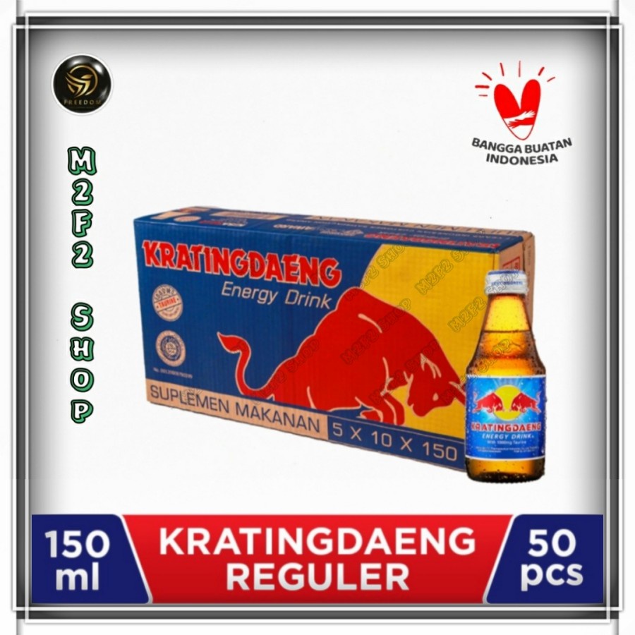 Kratingdaeng Energy Drink Botol Beling - 150 ml Kemasan Karton (Khusus Bluebird/Gosend/Grab)