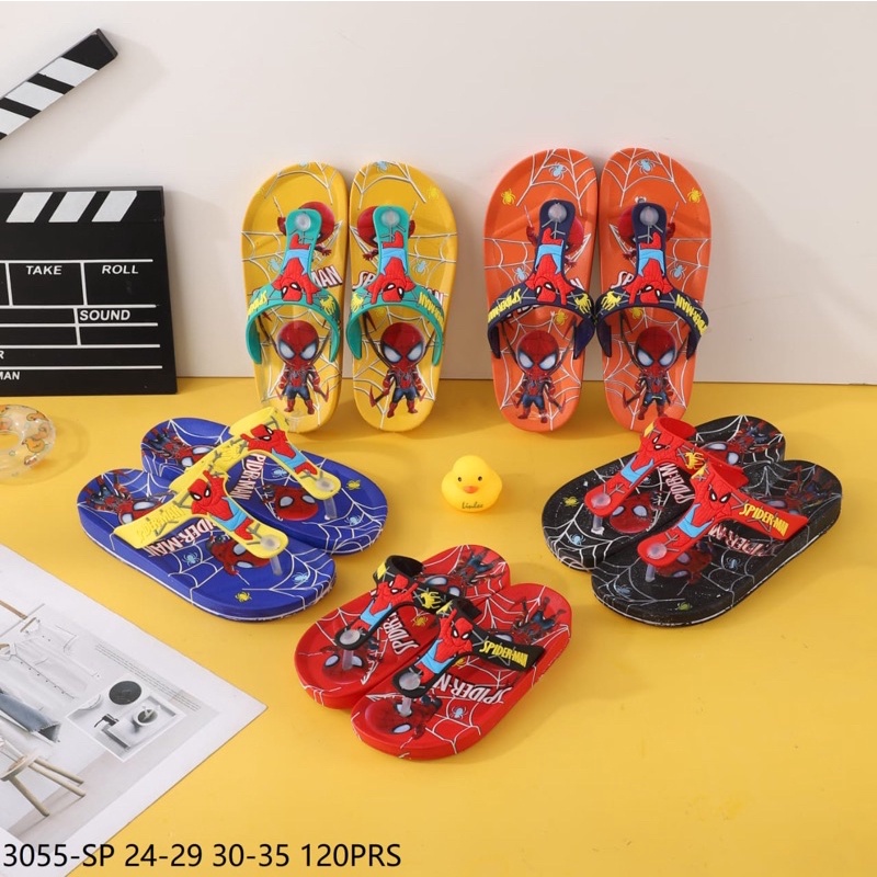 (2-8 Tahun) SANDAL JEPIT SPIDERMAN IMPORT ANAK