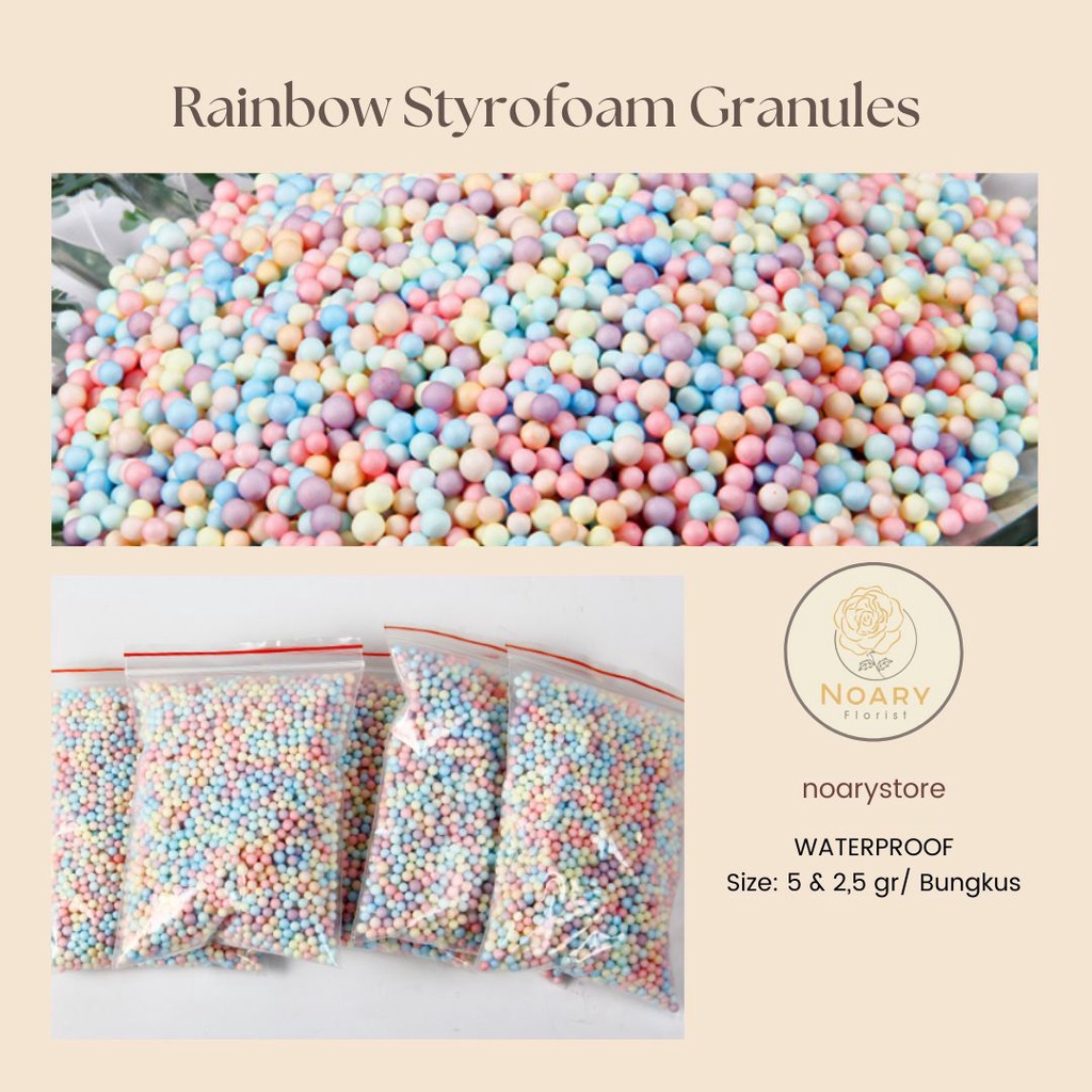 Rainbow Styrofoam Granules Sterofoam Butiran Warna Warni Floam Foam