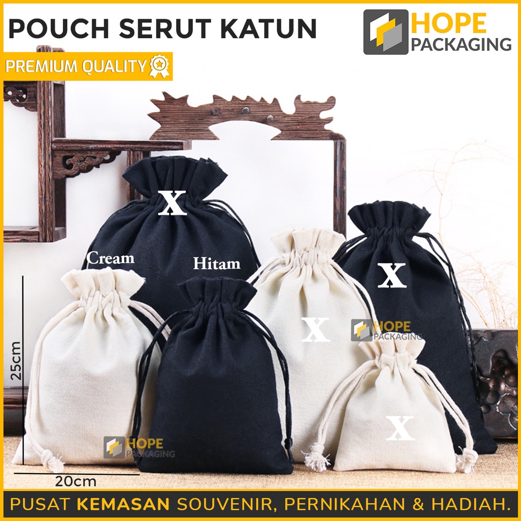 Pouch Serut Katun / Size : 20x25 cm