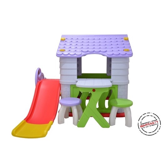 Mainan Luar Ruang Tobebe Bighappy Playhouse Rumah Rumahan Anak Ayunan Perosotan Prosotan
