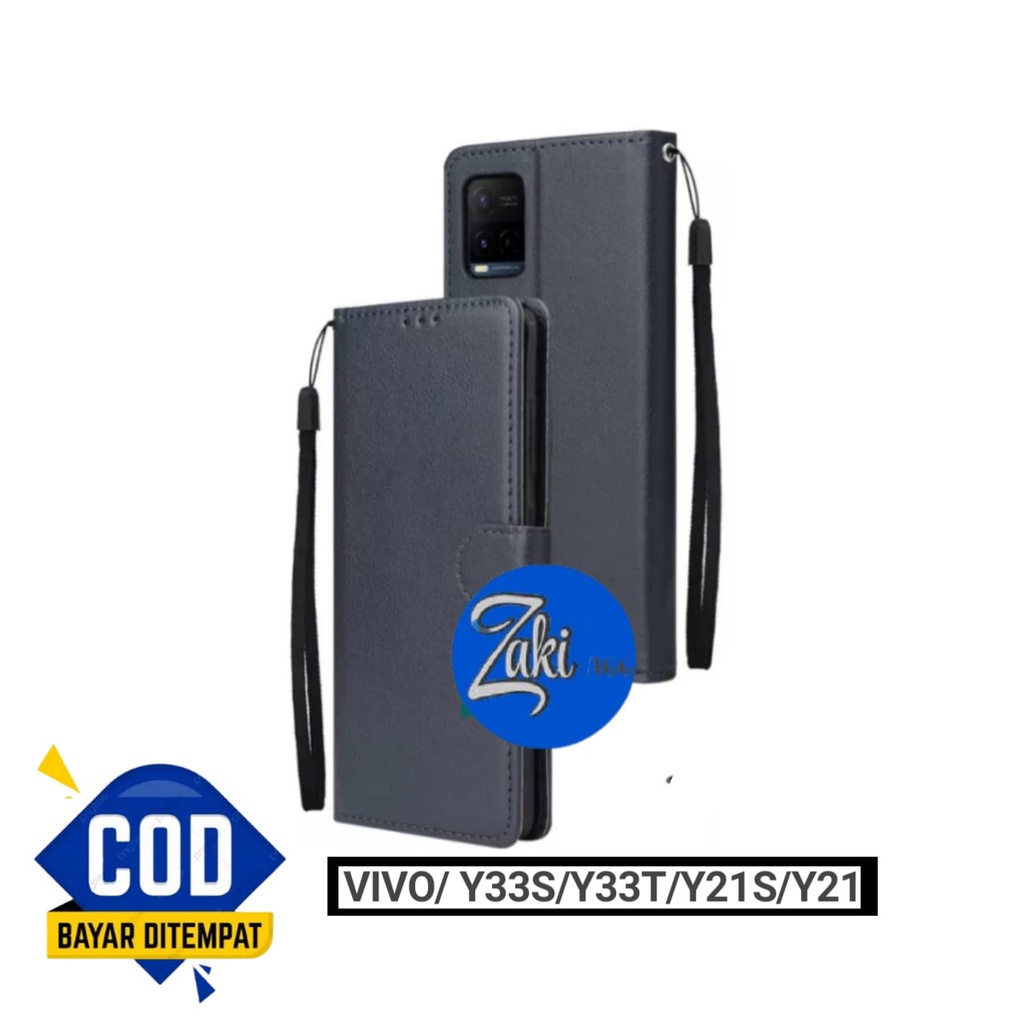 Flip Case VIVO Y33S  Y33T  Y21S  Y21 flip wallet case standing flip Leather cover Handphone
