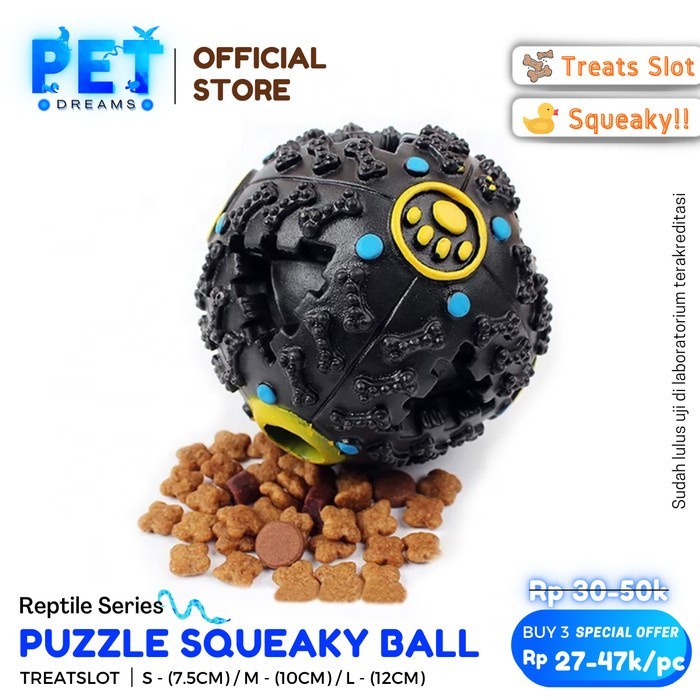 MAINAN ANJING BUNYI BOLA GIGITAN SELIP MAKANAN SQUEAK DOG BALL FUN TOY