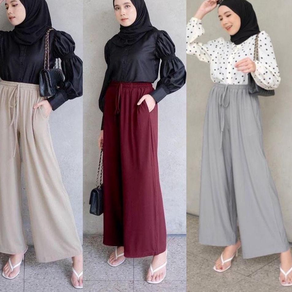 NEW ARRIVAL Basic Cullotes Crepe ITY Pants Bumil Friendly Celana Kulot Jumbo Umbrella Kulot Pusatgro