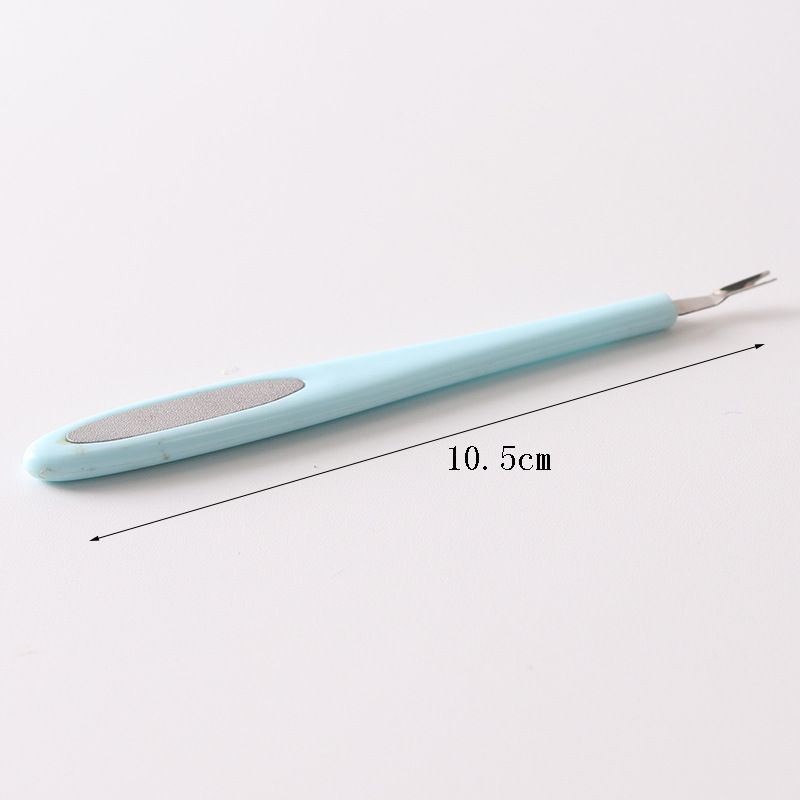 KMN Lidah Ular Dua Sisi Manicure Cuticle Pusher Pendorong Kutikula Penghilang Sel Kulit Mati Meni Pedi Fork Trimmer Nail Art Tools