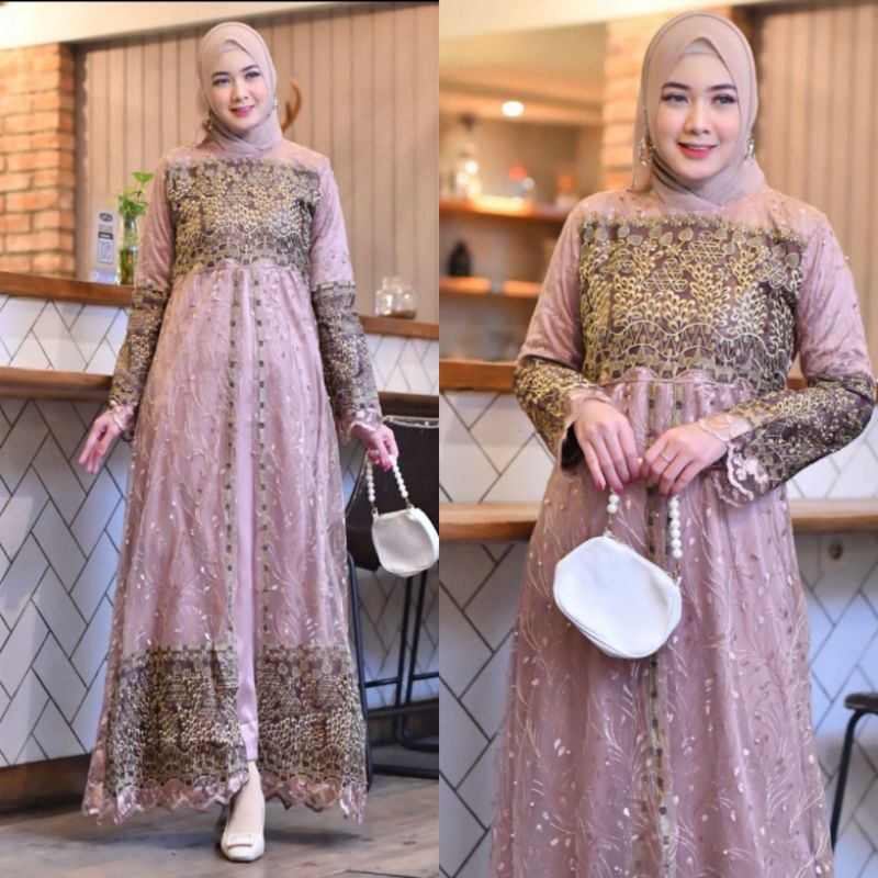 FASHION MUSLIM // GAMIS MADHURI SIZE M-JUMBO(LD 120 CM) // BAHAN FULL TILLE BORDIR PREMIUM // DALAMAN/FURING BAHAN SATIN VELVET // ORIGINAL By Pelangi Jaya // KEBAYA ORIGINAL // KEBAYA MODERN // BAJU PESTA LAMARAN // SERAGAMAN KELUARGA // BAJU WISUDA