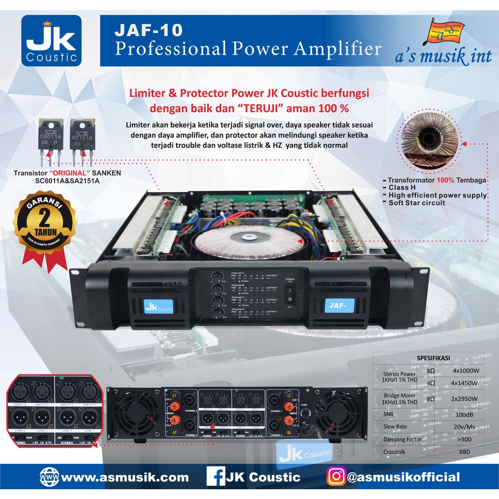 Power JAF 10 JK Coustic Power Amplifier