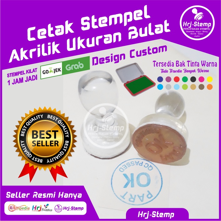 

Cetak Stempel Gagang Akrilik Acrylic Bentuk Bulat Stempel Biasa Gagang Acrylic